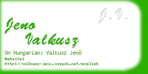 jeno valkusz business card